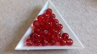 15 Stück Perlen Glas rot klar 10mm (Gr. 10 mm)