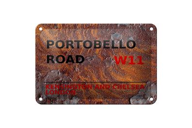 Blechschild London 18x12cm Portobello Road W11 Kensington Deko Schild
