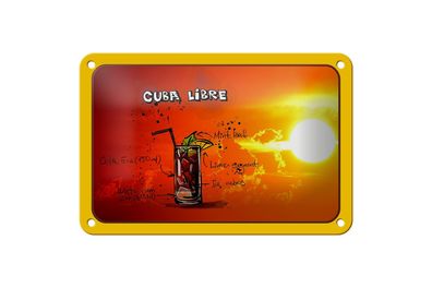 Blechschild Cuba 18x12 cm Libre Sonne Cocktail Metall Deko Schild
