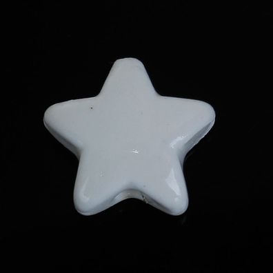 Keramikperlen Stern 15mm weiß 5 Stück (Gr. 15mm)