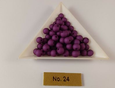 Acrylperlen dunkel Lavendel lila matt 6mm 50 Stück Farb-Nr.024 (Gr. 6mm)