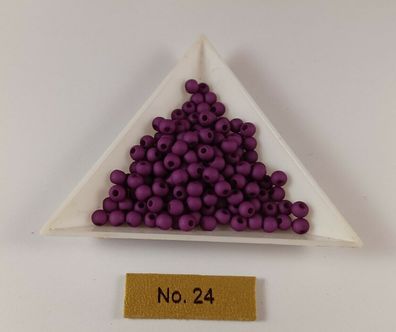 Acrylperlen dunkel Lavendel lila matt 4mm 100 Stück Farb-Nr.024 (Gr. 4mm)