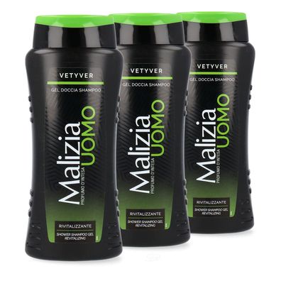 Malizia UOMO Vetyver 3x Duschgel & Shampoo 250ml - 2in1 -