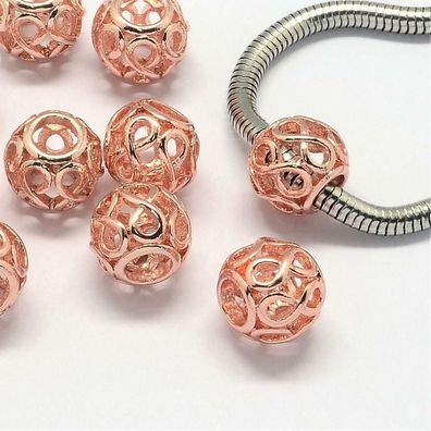 unendlich Perlen Metall rosegold 11x9,5mm Großloch 5mm 2 Stück (Gr. 11x9,5mm)