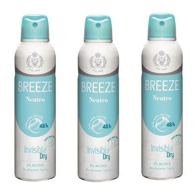 Breeze Neutro deo 3x 150 ml Unisex deodorant ohne Alkohol