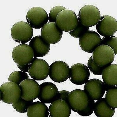 Acrylperlen olive grün matt 8mm Auswahl 25/150 Stück Farb-Nr.43 (Gr. 8 mm)