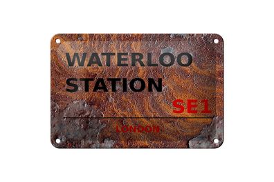 Blechschild London 18x12cm Waterloo Station SE1 Metall Deko Schild
