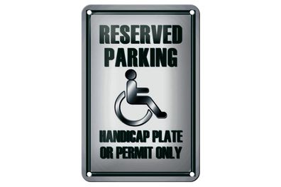 Blechschild Parken 12x18 cm Parking handicap plate or Deko Schild
