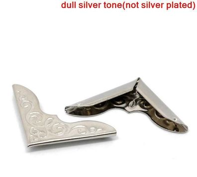 Eckenschoner silber 22mm Kantenlänge für 3mm Stärke 10 Stück Metall Design A