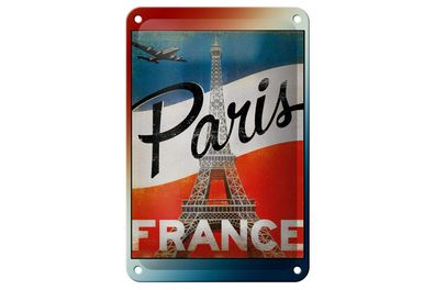 Blechschild Paris 12x18 cm Eiffelturm France Wanddeko Deko Schild