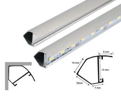 1m LED Alu-profil Alu Schiene Aluminium Kanal System für LED-Streifen Profil F