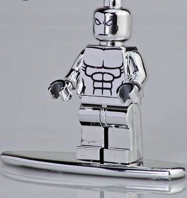 SILVER SURFER / Silversurfer Fugur verchromt - Lego kompatibel