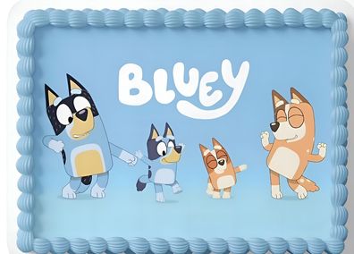 Essbar Bluey Hund Dog Blue Tortenaufleger Torte Tortenbild Zuckerbild 2