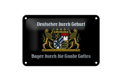 Blechschild Spruch 18x12 cm Deutscher durch Geburt Bayer Deko Schild