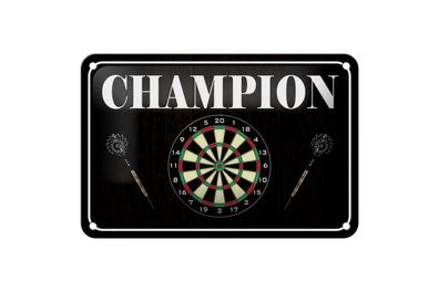 Blechschild Spruch 18x12 cm Darts Champion Metall Deko Schild