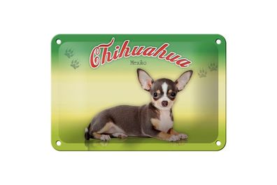 Blechschild Hund 18x12cm Chihuahua Mexiko Metall Wanddeko Deko Schild