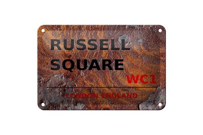 Blechschild London 18x12cm England Russell Square WC1 Deko Schild