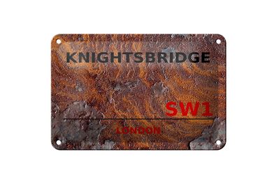 Blechschild London 18x12cm Knightsbridge SW1 Metall Deko Schild