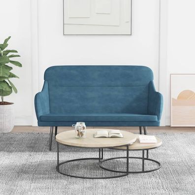 vidaXL Sitzbank Blau 110x76x80 cm Samt