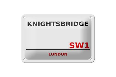 Blechschild London 18x12 cm Knightsbridge SW1 Metall Deko Schild