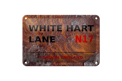 Blechschild London 18x12cm England White Hart Lane N17 Deko Schild