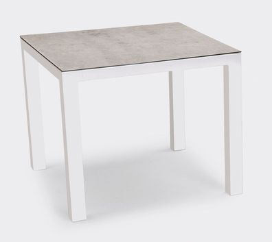 Housten Tisch 90x90 Alu Weiß