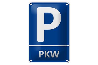 Blechschild Parken 12x18 cm PKW Parkplatz Metall Wanddeko Deko Schild