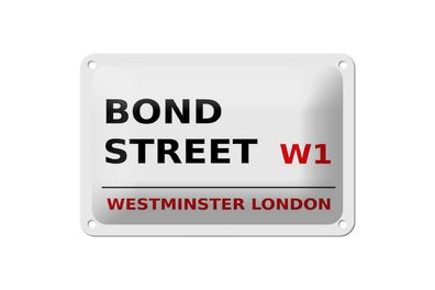 Blechschild London 18x12cm Bond Street W1 Metall Deko Schild
