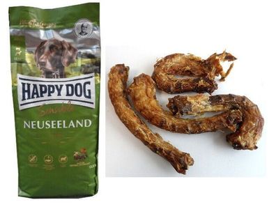 12,5kg Happy Dog Neuseeland Hundefutter + 1kg Hühnerhälse Hähnchenhälse