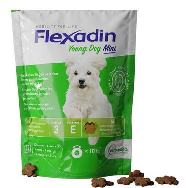 90g Vetoquinol Flexadin Young Dog Mini Flexibilität Gelenke für Hunde, Mobility