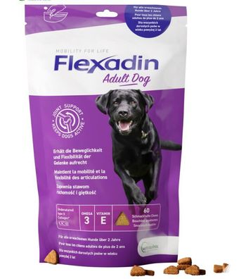 180g Vetoquinol Flexadin Adult Dog Flexibilität der Gelenke für Hunde, Mobility