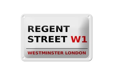 Blechschild London 18x12cm Westminster Regent Street W1 Deko Schild