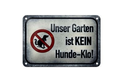 Blechschild Hinweis 18x12 cm unser Garten kein Hunde-Klo Deko Schild