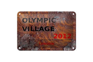 Blechschild London 18x12 cm Olympic Village 2012 Metall Deko Schild