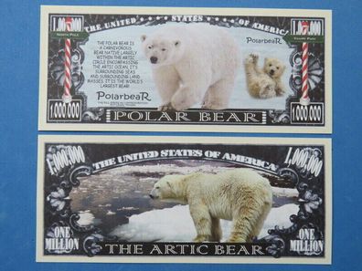 2 x 1 Million Dollar Souvenier Schein Polar Bär (PB101)