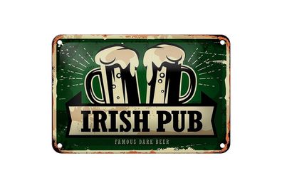 Blechschild Spruch 18x12 cm Irish Pub famous dark beer Bier Deko Schild
