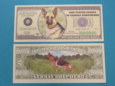 2 x 1 Million Dollar Souvenier German Shepherd Hund (GSH137)