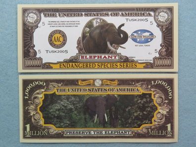 2 x 1 Million Dollar Souvenier Elephante/ Elefant (E139)