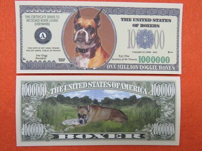 2 x 1 Million Dollar Souvenier Boxer Hund (BH140)