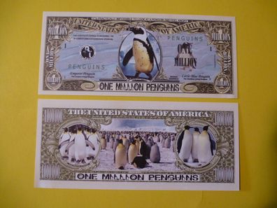 2 x 1 Million Dollar Souvenier Penguins/ Pinguin (P143)