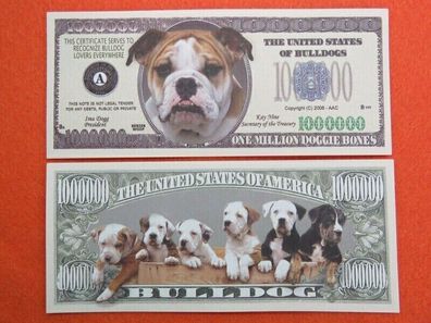2 x 1 Million Dollar Souvenier Bulldogs Hunde (BH148)