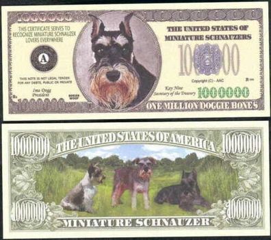 2 x 1 Million Dollar Souvenier Schnauzer Hunde (SH149)