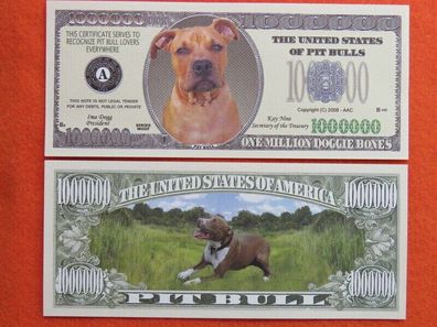 2 x 1 Million Dollar Souvenier Pit Bull Hunde (PH150)