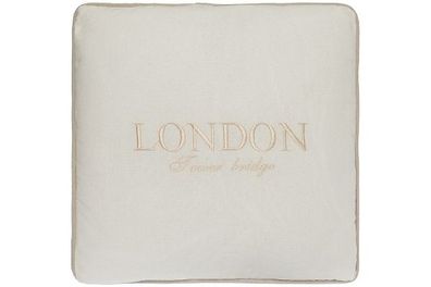 Kissen London Tower Bridge Baumwolle Weiß