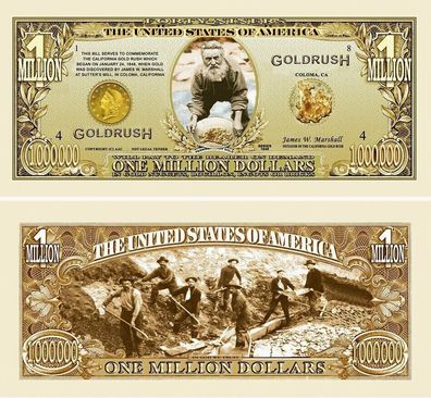 2 x 1 Million Dollar Souvenier Schein Goldrush 1849 (GR160)
