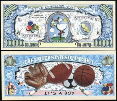 2 x 1 Million Dollar Souvenier Schein It `s a Boy (BG162)