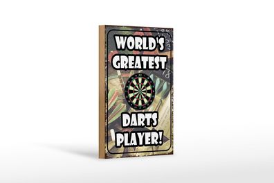 Holzschild Spruch 12x18 cm World´s greatest Darts Player Deko Schild