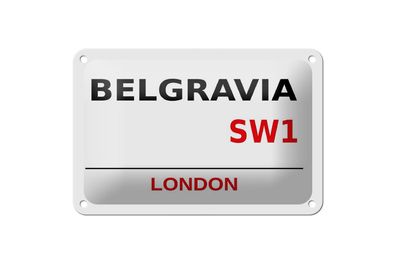 Blechschild London 18x12 cm Street Belgravia SW1 Deko Schild