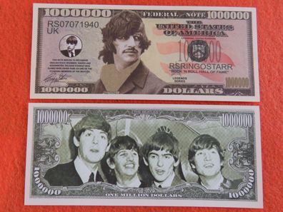 Ringo Starr Von The Beatles 1 Million Dollar Souvenier Schein (RS209)