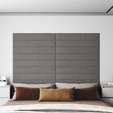 vidaXL Wandpaneele 12 Stk. Hellgrau 90x15 cm Stoff 1,62 m²